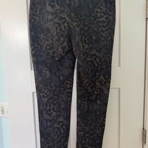 LISETTE Black and Brown Leopard Print Skinny Pants
